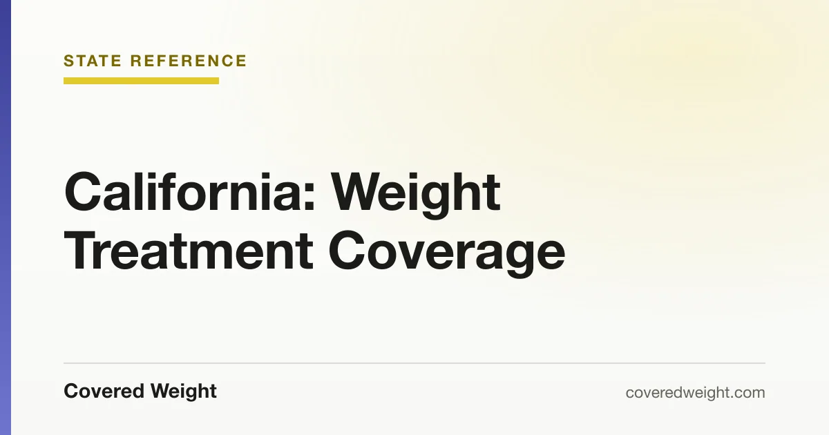 Covered Weight cover card: weight treatment coverage in California
